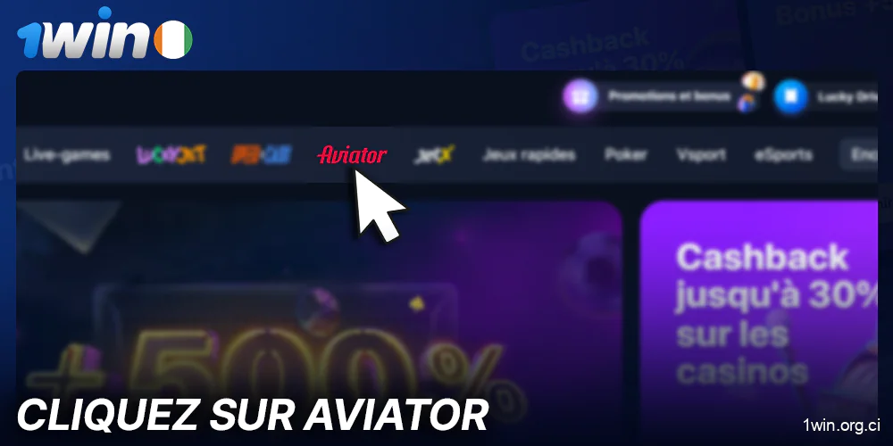 Démarrer le jeu Aviator 1Win