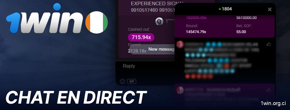 Chat en ligne dans le jeu Aviator sur 1Win