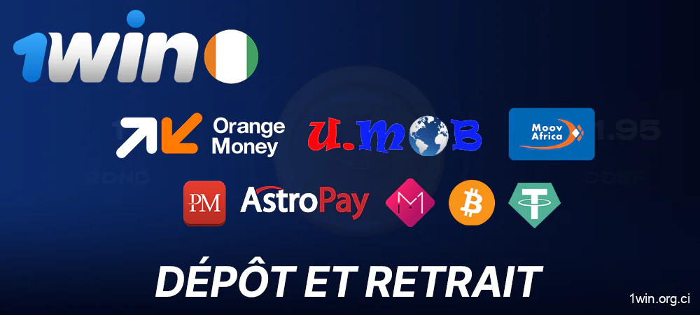 Méthodes de paiement disponibles sur 1Win pour jouer à Coin Flip