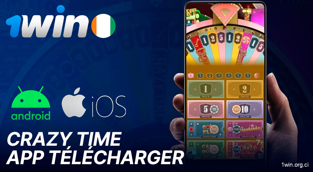 1Win application mobile pour jouer à Crazy Time