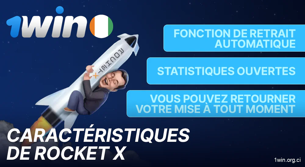 Principales caractéristiques du jeu Rocket X sur 1Win