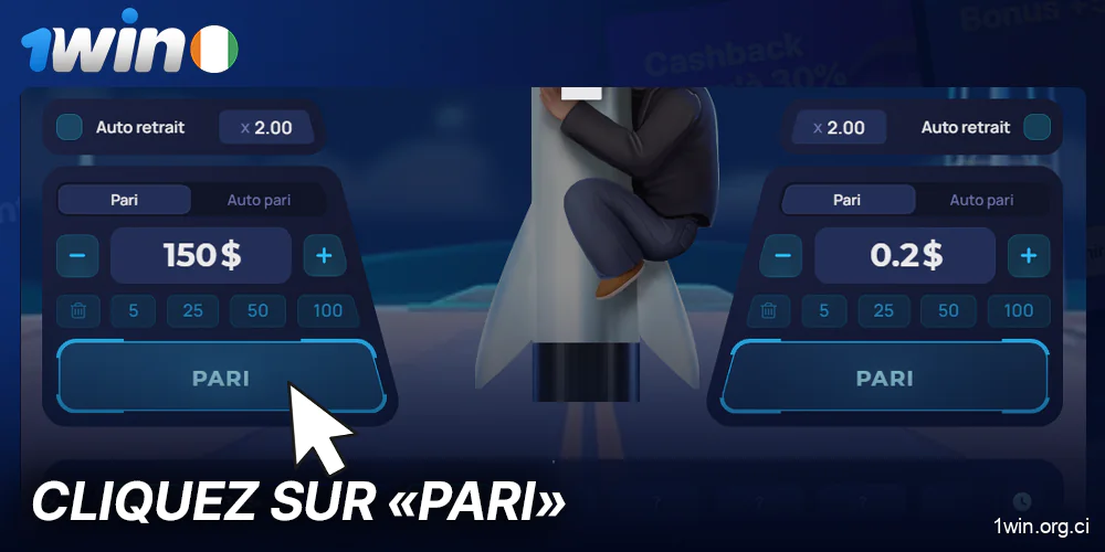 Placez un pari dans le jeu Rocket X sur 1Win