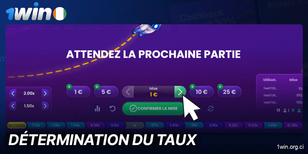 Définir la taille de la mise dans le jeu Spaceman sur 1Win