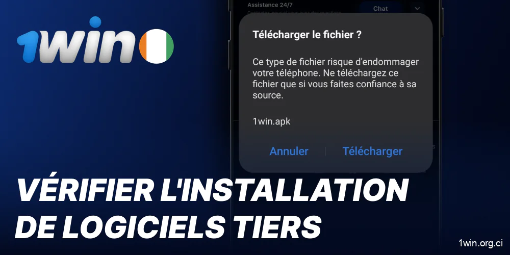1win Vérifier l'installation de logiciels tiers